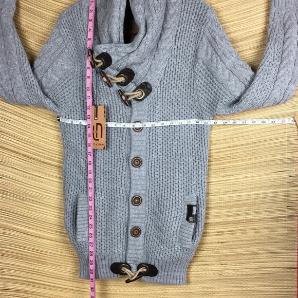 Leif Nelson Knitted Turtleneck Jacket - Winter Cardigan Sweaters Size M - Picture 14 of 14